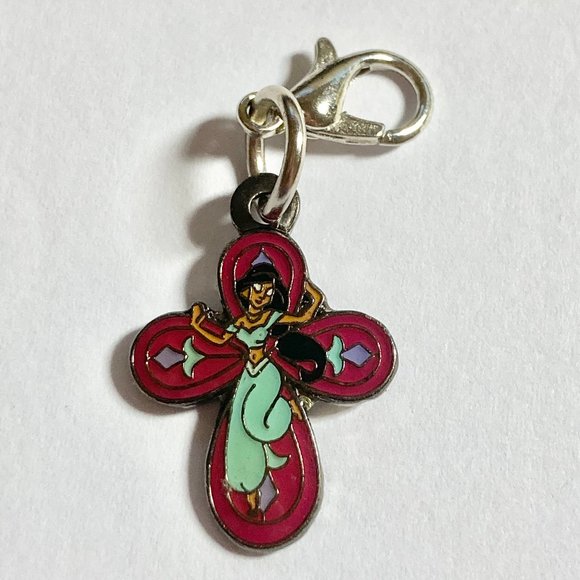 Vintage Disney Princess Jasmine Clip On Charm Aladdin Zipper Pull Purse Signed - Picture 3 of 7